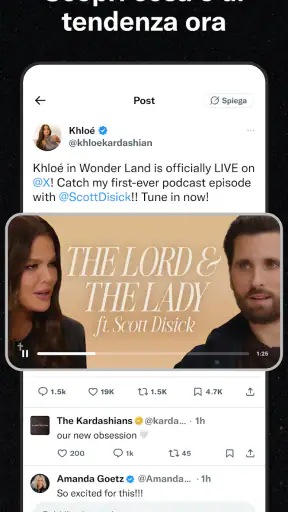 X (Precedentemente Twitter) screenshot