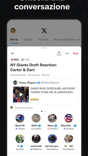 X (Precedentemente Twitter) screenshot