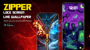 Zipper Lock Screen & Wallpaper screenshot 1
