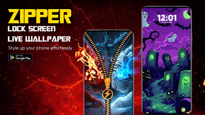 Zipper Lock Screen & Wallpaper screenshot 1