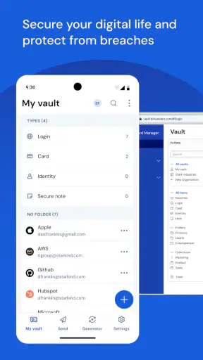 Bitwarden パスワードマネージャー screenshot