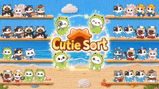 Cutie Sort: 猫 ソート 猫 色 並べ替え screenshot 1