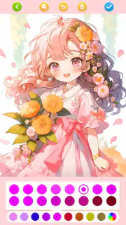 Doll Color: 塗り絵アニメ お姫様絵を描 screenshot 2