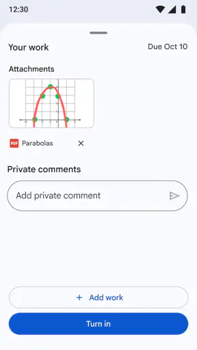 Google Classroom screenshot