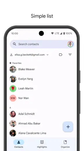 Google コンタクト screenshot