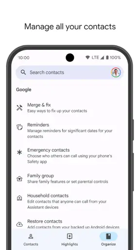 Google コンタクト screenshot