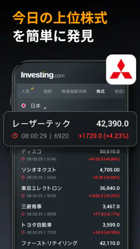 Investing.com 投資, 株価, ファイナンス screenshot