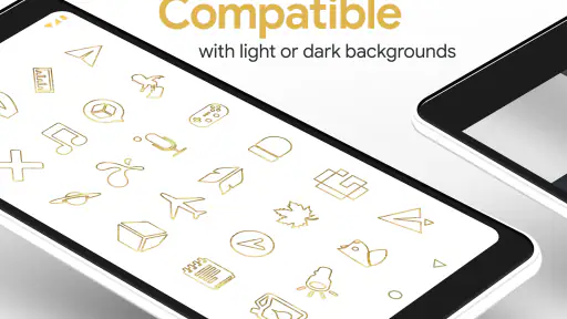Lines Gold Pro - Icon Pack screenshot 3