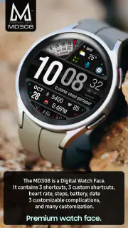 MD308 Digital watch face screenshot 3