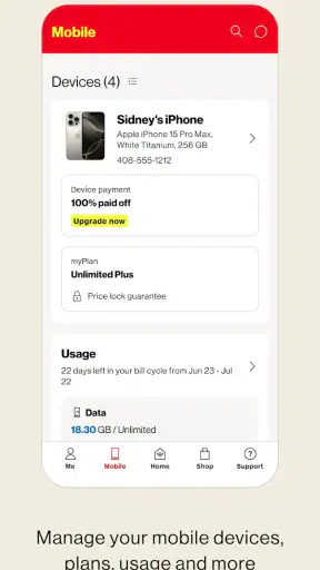 My Verizon screenshot