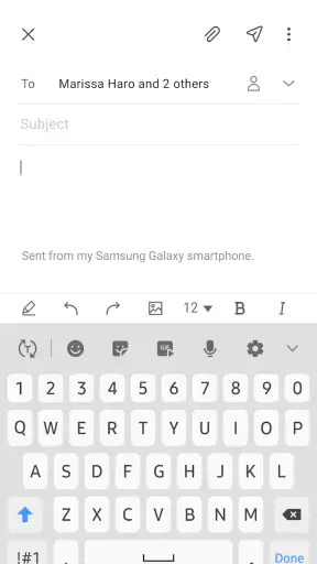 Samsung Eメール screenshot