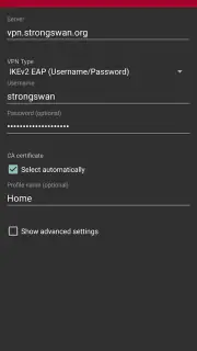 strongSwan VPN Client screenshot 3