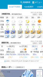 お天気モニタ - 気象庁のデータが見やすい天気予報アプリ screenshot 1