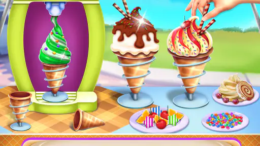 アイスクリーム 円錐 カップケーキ 焼く メーカー シェフ screenshot 2