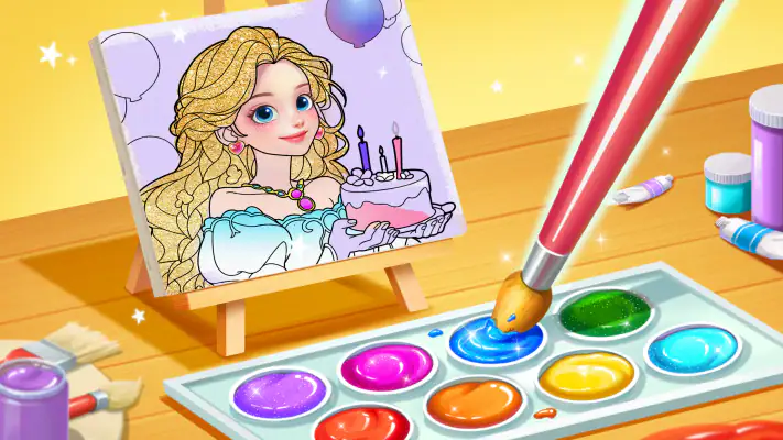 プリンセスゲーム：ファンタジーぬりえ screenshot 1