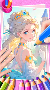 プリンセスゲーム：ファンタジーぬりえ screenshot 5