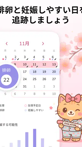 生理カレンダー -月経周期トラッカー screenshot