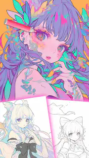 色塗り絵：イラストお絵描きぬりえパズルASMRゲーム screenshot 2
