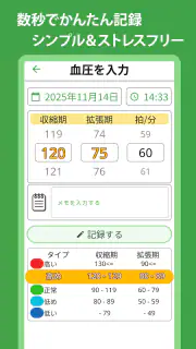血圧 血糖値 体重記録 - TryNotes screenshot 3