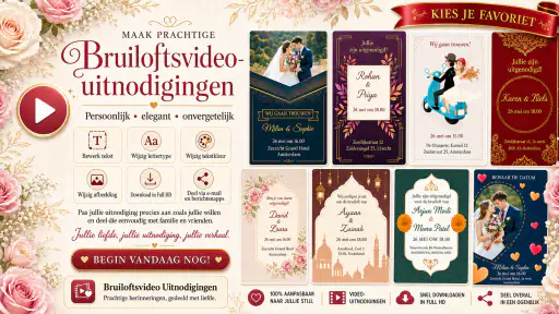 Bruiloft video uitnodigingen screenshot 1