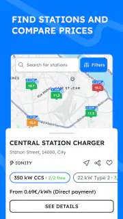 Chargeprice: EV map & prices screenshot 1