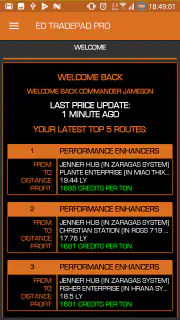 Elite Dangerous TradePad Pro screenshot 2