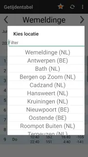Getijdentabel screenshot 2