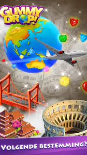 Gummy Drop: match 3 en bouw screenshot 5