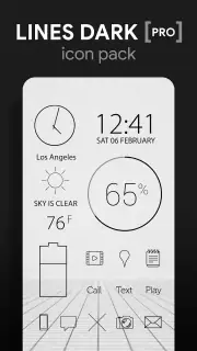 Lines Dark Pro - Icon Pack screenshot 1