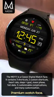 MD111 Digital watch face screenshot 2