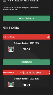 N.E.C. Tickets screenshot 2