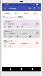 Nagel organisator screenshot 2