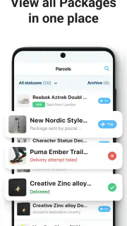 Pakketten Tracker－pkge Mobiel screenshot 2