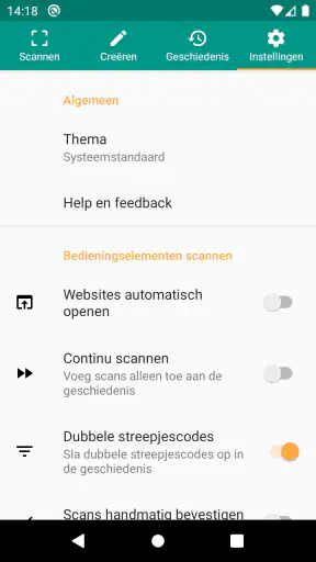 QR- en barcodescanner screenshot