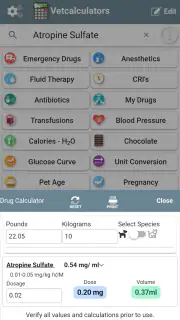 Vetcalculators screenshot 2
