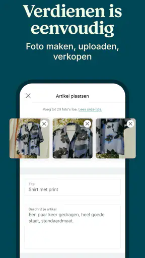 Vinted: tweedehandsplatform screenshot