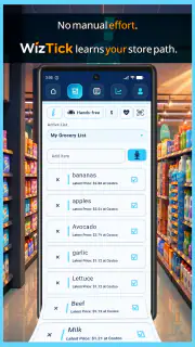 WizTick Grocery List & Budget screenshot 1