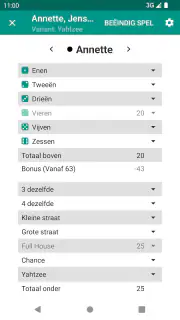 Yatzy Score Kaart screenshot 2