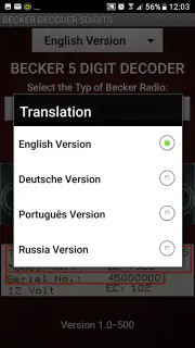 Becker 5Digit Radio Code screenshot 2