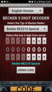 Becker 5Digit Radio Code screenshot 4