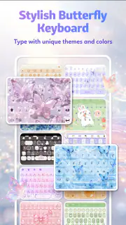 Butterfly Theme: Pink Keyboard screenshot 3