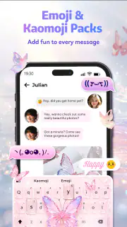 Butterfly Theme: Pink Keyboard screenshot 4