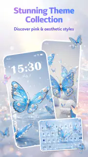 Butterfly Theme: Pink Keyboard screenshot 6