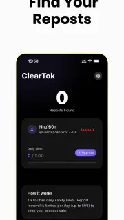 ClearTok: repost remover screenshot 2