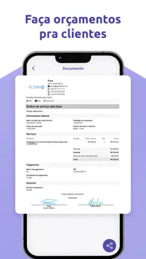 Gestão de orçamentos e pedidos screenshot