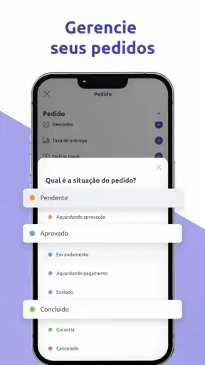 Gestão de orçamentos e pedidos screenshot