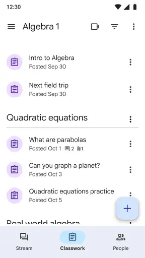 Google Sala de Aula screenshot