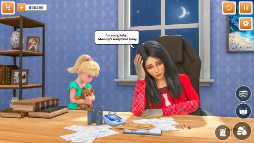 Jogo Virtual Solteira mamãe 3D screenshot 1