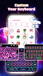Neon Love Theme: Font Keyboard screenshot 2