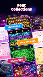 Neon Love Theme: Font Keyboard screenshot 3